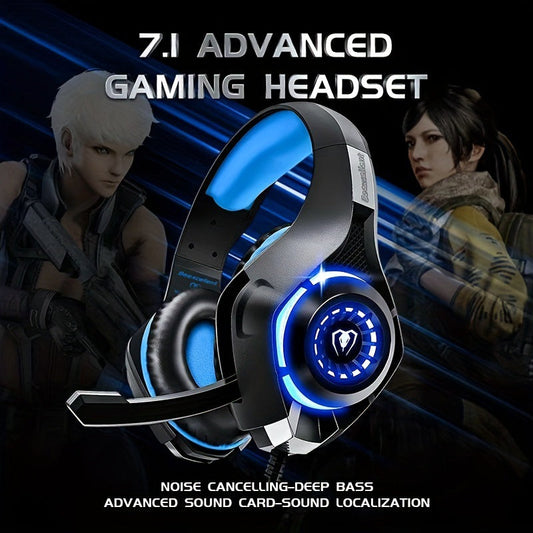 7.1 RGB Gaming Headset, Wired, Noise Cancelling, Stereo Surround Sound, USB eprolo