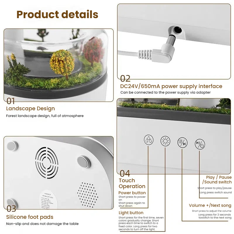Raindrop Aroma Diffuser with Colorful Night Light, White Noise, and Essential Oil Humidifier eprolo