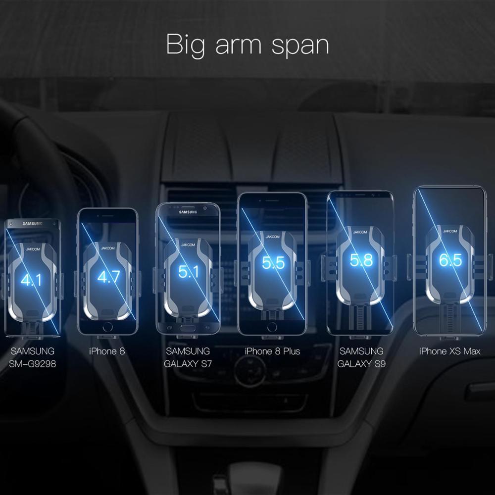 JAKCOM CH2 Auto‑Clamp Qi Wireless Car Charger Holder LED Indicator eprolo