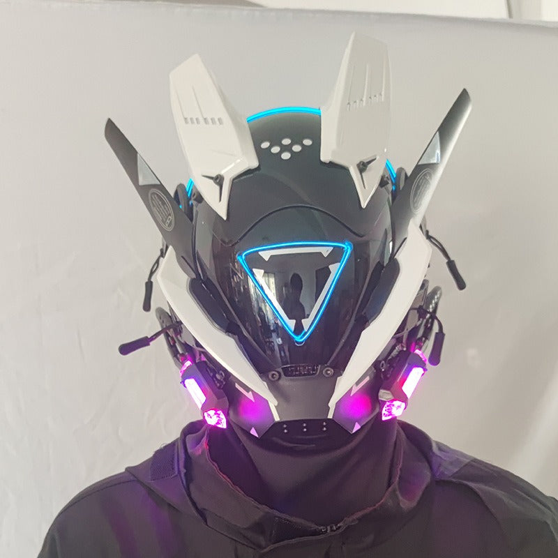 Cyberpunk LED Mask with Wings and Lights for Festivals, Cosplay, Holidays eprolo