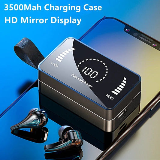 H3 HD Mirror Display Touch Bluetooth 5.0 Earphones with 3500mAh Power Bank Case eprolo