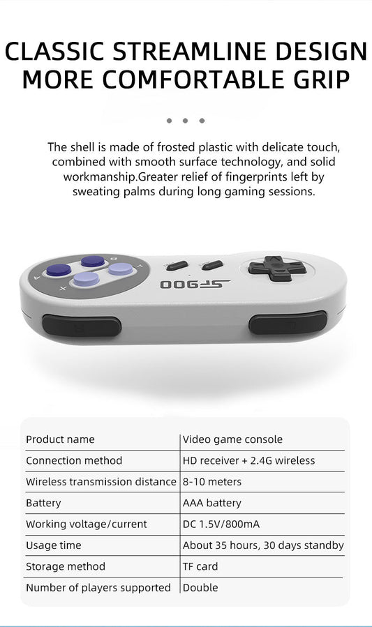 SF900 SEGA MD 2.4G Wireless HDMI HD Game Console with Two Player Controllers eprolo
