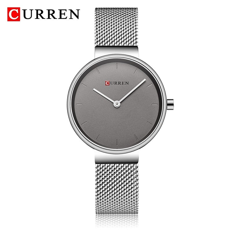 CURREN 9016 Ladies Quartz Watch Stainless Steel Mesh Analog Wristwatch eprolo