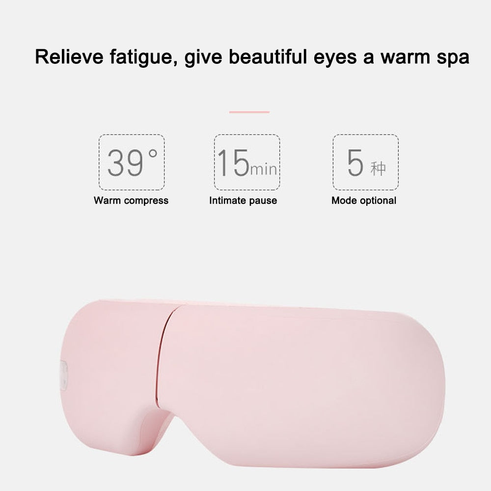 Smart Bluetooth Vibration Eye Massager - Hot Compress, Music, Foldable Pressure Relief Glasses eprolo