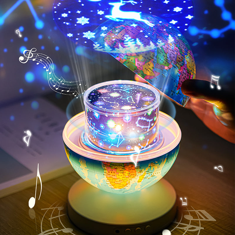 AR Globe Star Projection Lamp with Bluetooth, Music, Rotation & Rechargeable Options eprolo