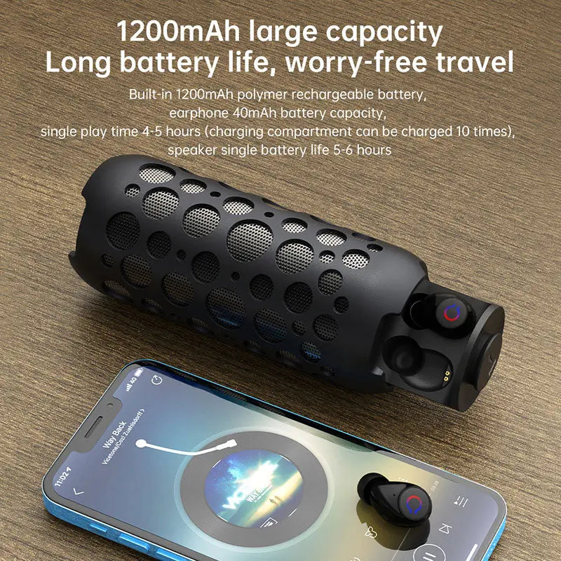 K045 2‑in‑1 Bluetooth Speaker + Sport Headset w/ RGB Light eprolo