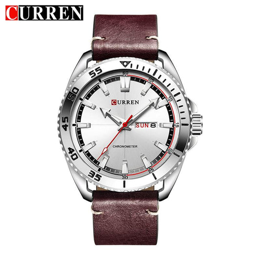 CURREN Luxury Men's Leather Quartz Watch - 45mm Dial, Japan Movement, Water Resistant eprolo
