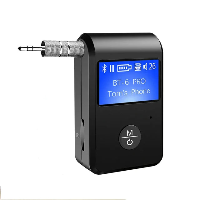 BT‑6 PRO Car & Home Bluetooth 5.0 Adapter AUX Receiver LCD Display eprolo