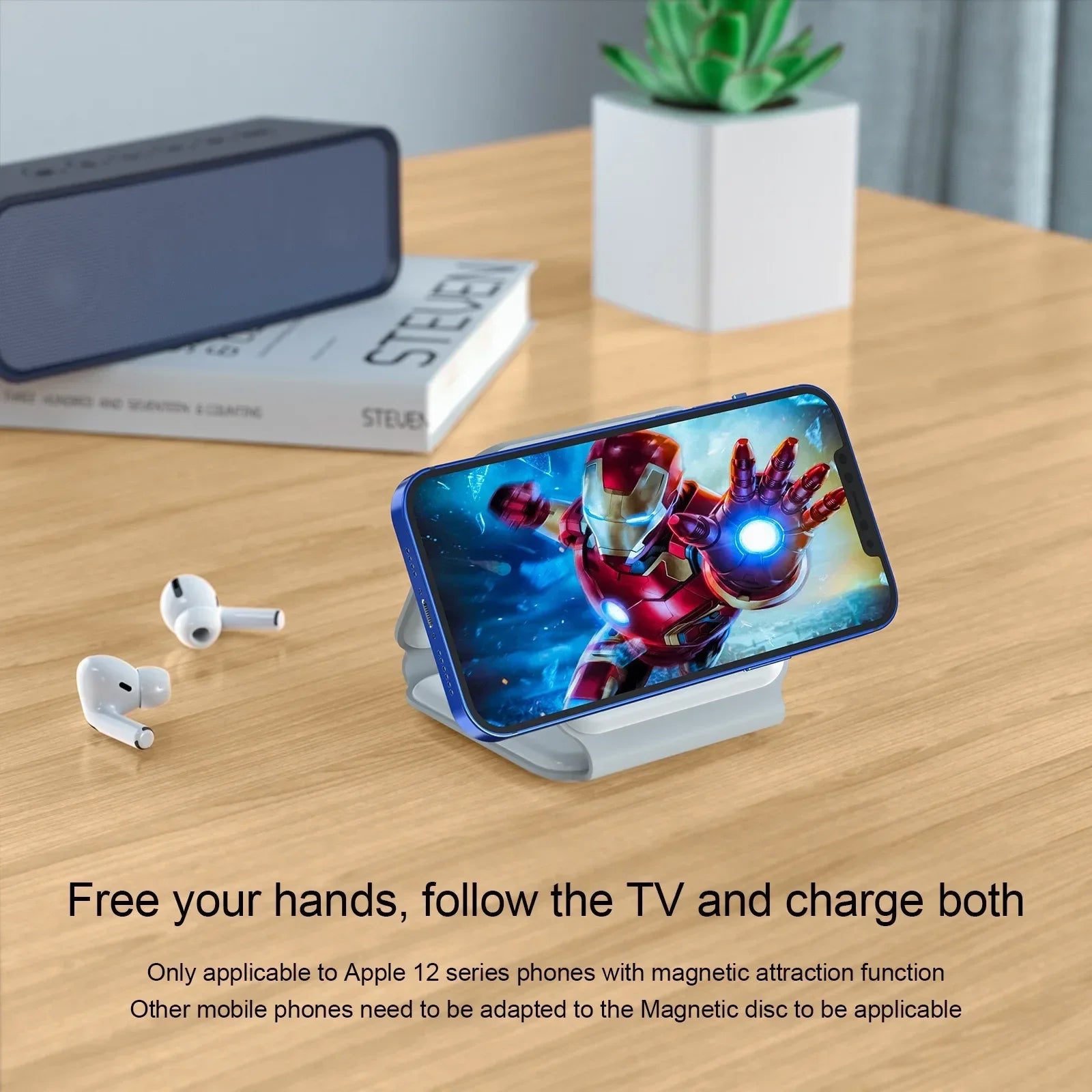 Sanhe 3-in-1 Folding Magnetic Wireless Charger for iPhone, Watch, AirPods, iOS/Android eprolo