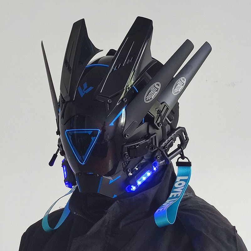 Cyberpunk LED Mask with Wings and Lights for Festivals, Cosplay, Holidays eprolo