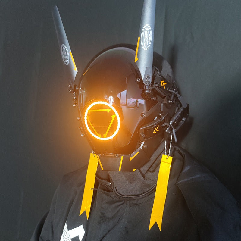 Cyberpunk LED Mask with Wings and Lights for Festivals, Cosplay, Holidays eprolo