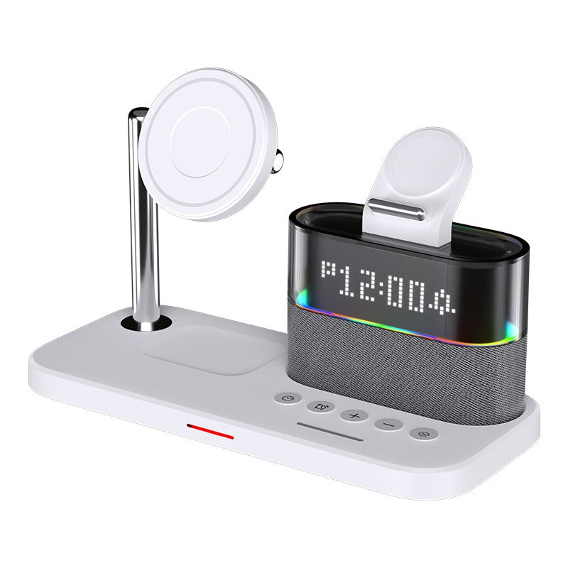 5-in-1 Magnetic Wireless Charging Station, Fast 15W Charger for iPhone, Apple Watch, AirPods w/ Night Light & Alarm Clock eprolo
