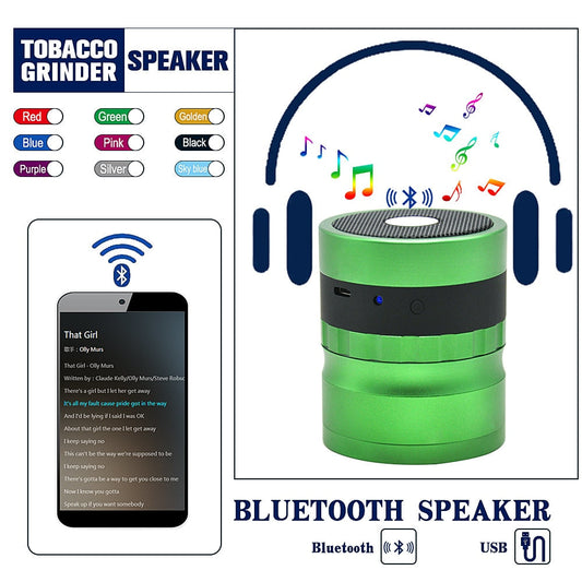 SDYX6300 Bluetooth Tobacco Grinder Speaker, 62mm Diamond Teeth, 4-Layer Aluminum eprolo