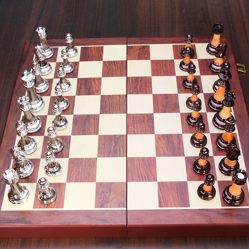 Luxury Metal Acrylic Jade-Look Chess Set with 45cm Board – Gift Ready eprolo