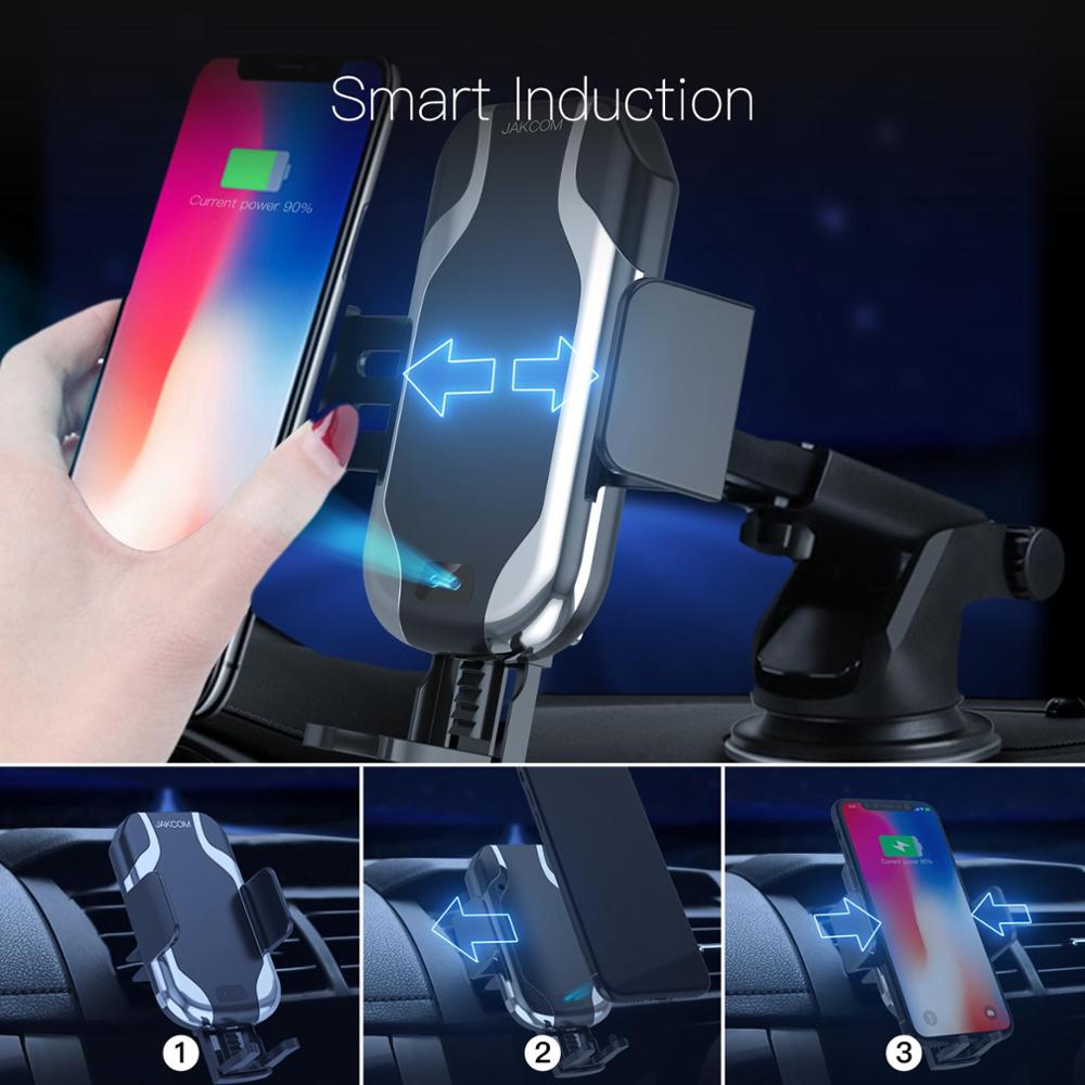 JAKCOM CH2 Auto‑Clamp Qi Wireless Car Charger Holder LED Indicator eprolo