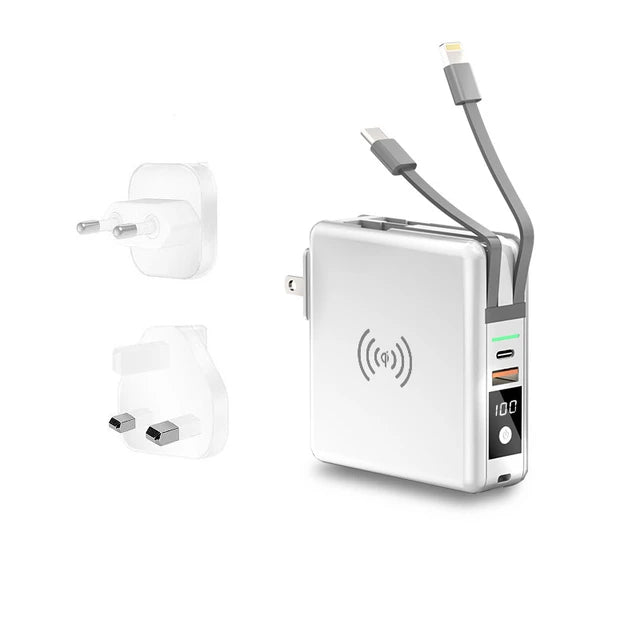 3-in-1 10000mAh Power Bank with AC Plug & 15W Wireless Charging for iPhone, Samsung eprolo