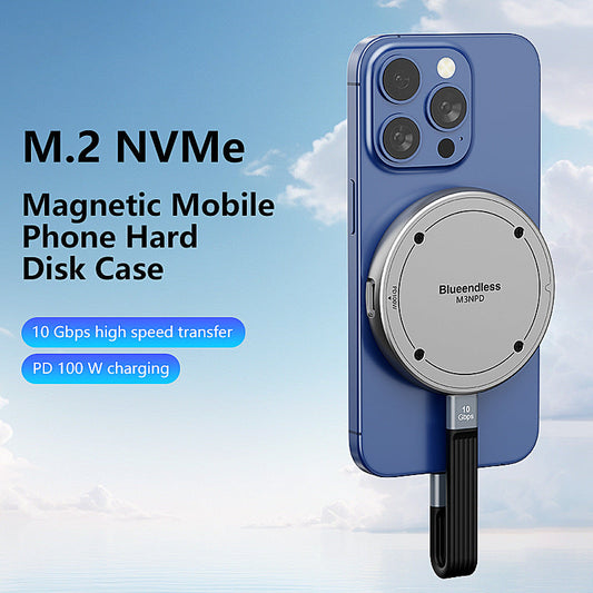 Blueendless M3N M.2 NVMe Magnetic SSD Enclosure - 10Gbps USB 3.2, 100W PD Charging eprolo