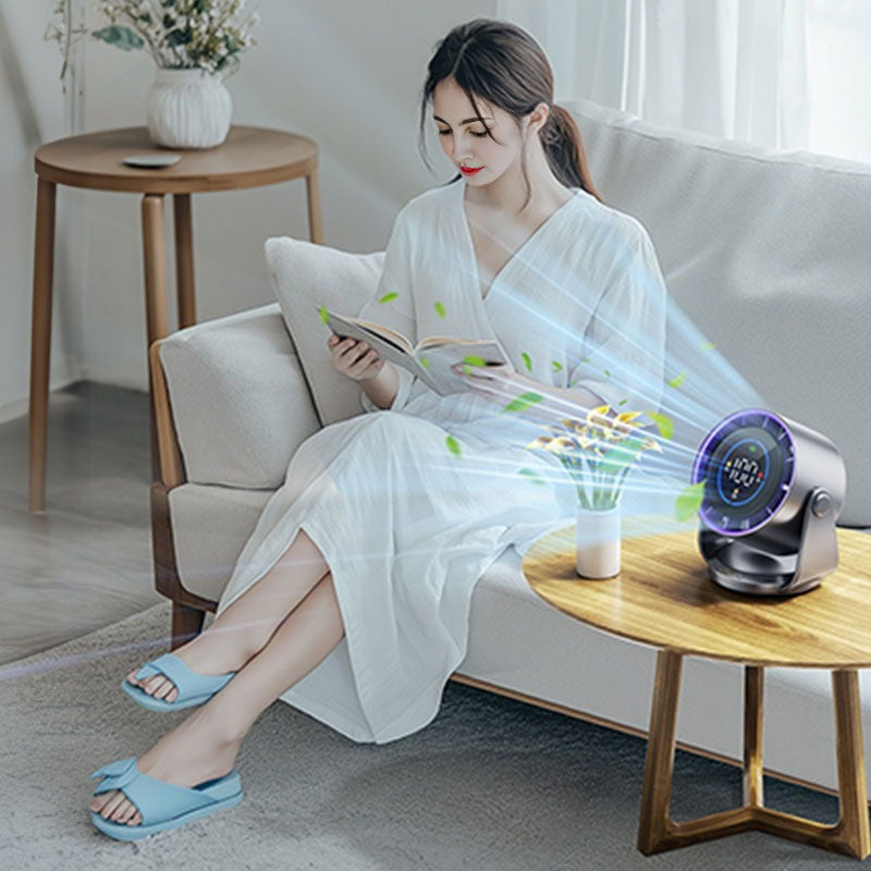 100-Speed High-Speed Circulating Fan, 6-Inch Turbo Desktop Electric Fan with Digital Display, Quiet & Portable eprolo