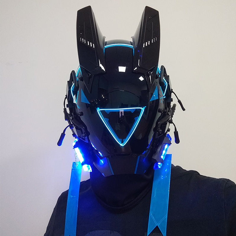 Cyberpunk LED Mask with Wings and Lights for Festivals, Cosplay, Holidays eprolo