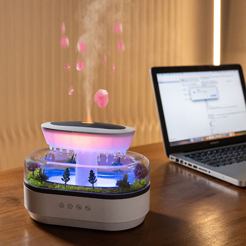 Raindrop Aroma Diffuser with Colorful Night Light, White Noise, and Essential Oil Humidifier eprolo