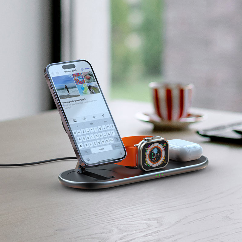 3-in-1 Foldable Magnetic Wireless Charger, Qi2 Fast Charging for iPhone, AirPods, Smartwatch eprolo