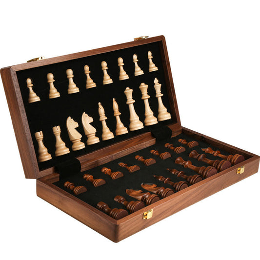 High-End Solid Wood Folding Chess Set for Competition & Learning eprolo