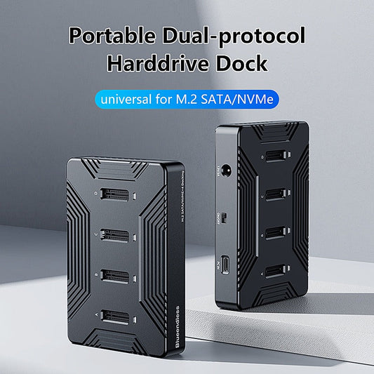 Blueendless M2804SN M.2 SATA/NVMe x4 Docking Station, 32TB, USB 3.2, Portable SSD Storage eprolo