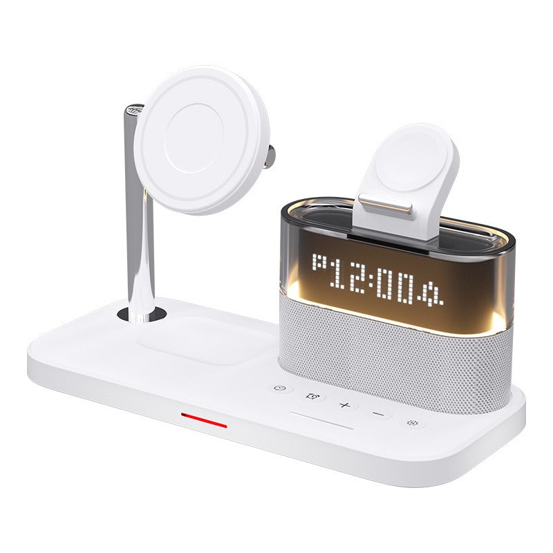 5-in-1 Magnetic Wireless Charging Station, Fast 15W Charger for iPhone, Apple Watch, AirPods w/ Night Light & Alarm Clock eprolo