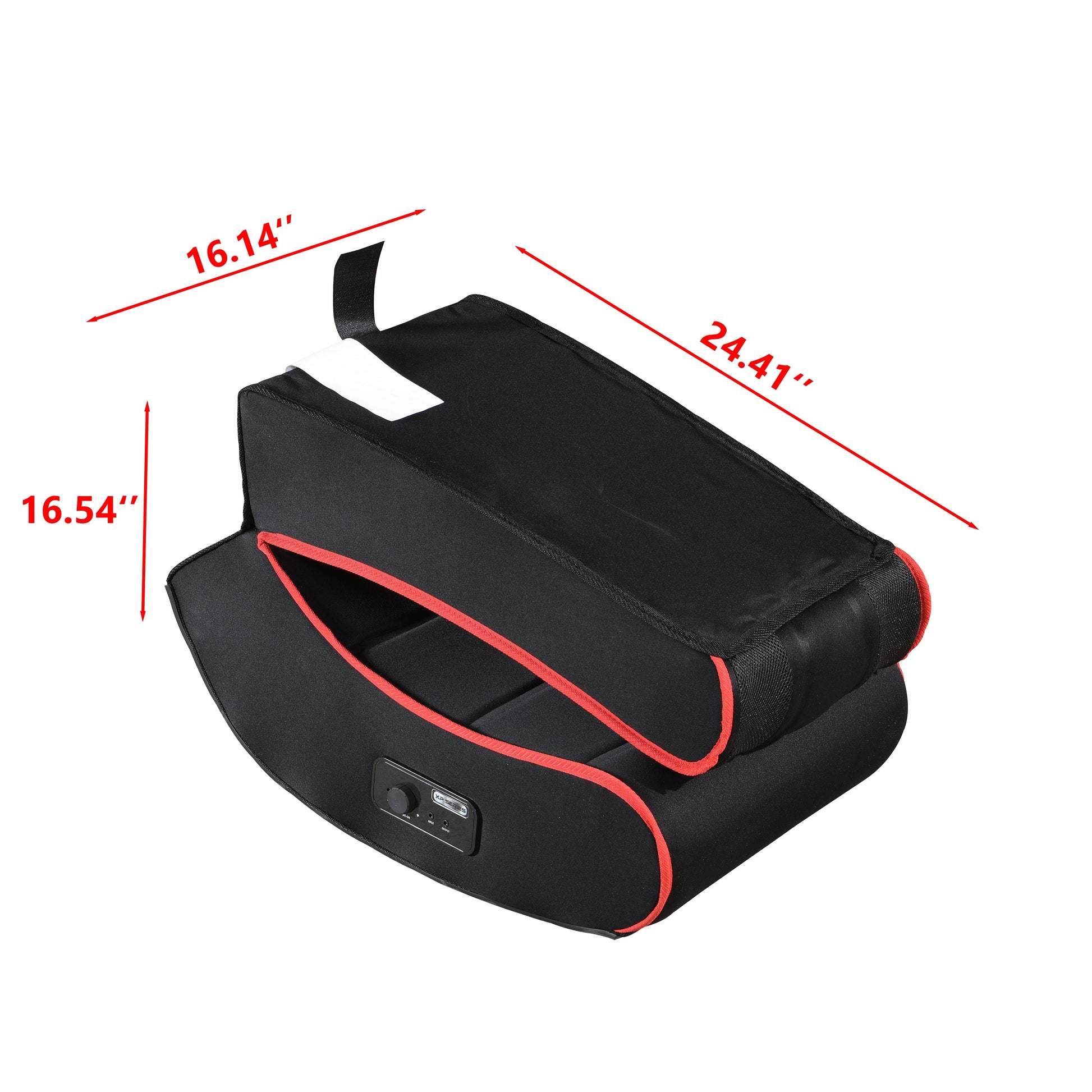 Foldable Gaming Chair w/ Bluetooth Speakers, Black/Red, Compatible w/ Consoles eprolo