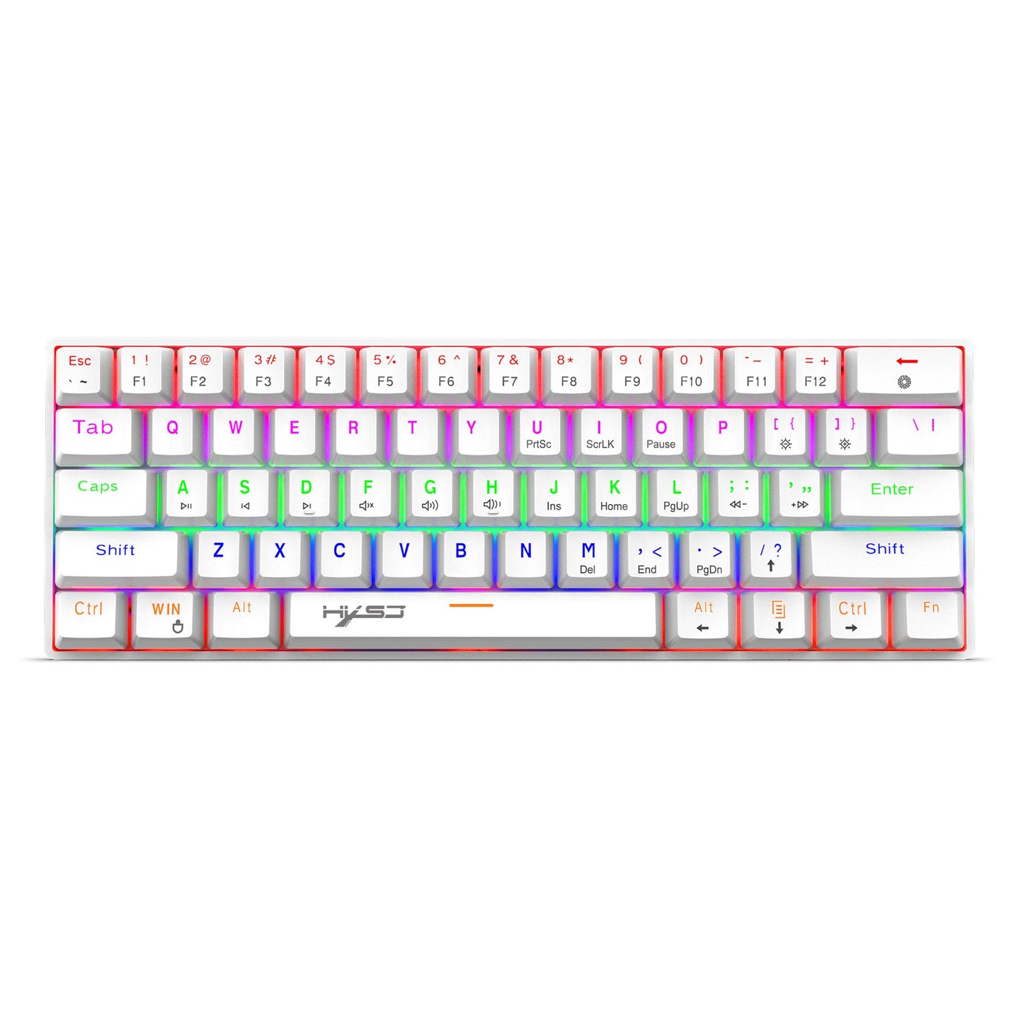HXSJ V900 61-Key RGB Mechanical Keyboard, Blue Switch Wired Gaming Keyboard for PC/Mac