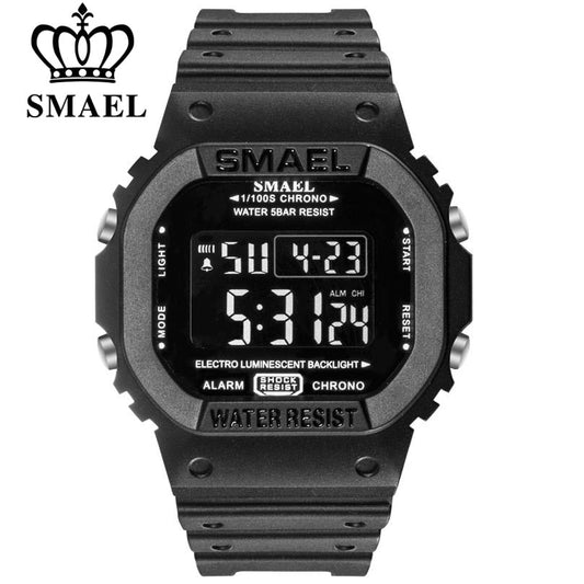 SMAEL 1801 Digital Sports Watch for Men - Military Waterproof LED Stopwatch eprolo