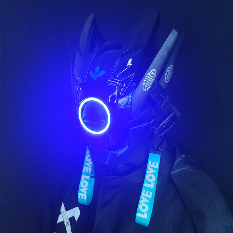 Cyberpunk LED Mask with Wings and Lights for Festivals, Cosplay, Holidays eprolo