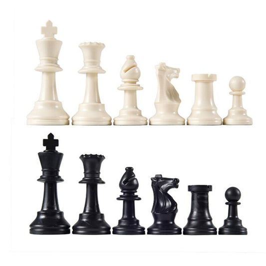 Medieval Resin Chess Pieces Set 32pcs Black & White 6.4cm King eprolo