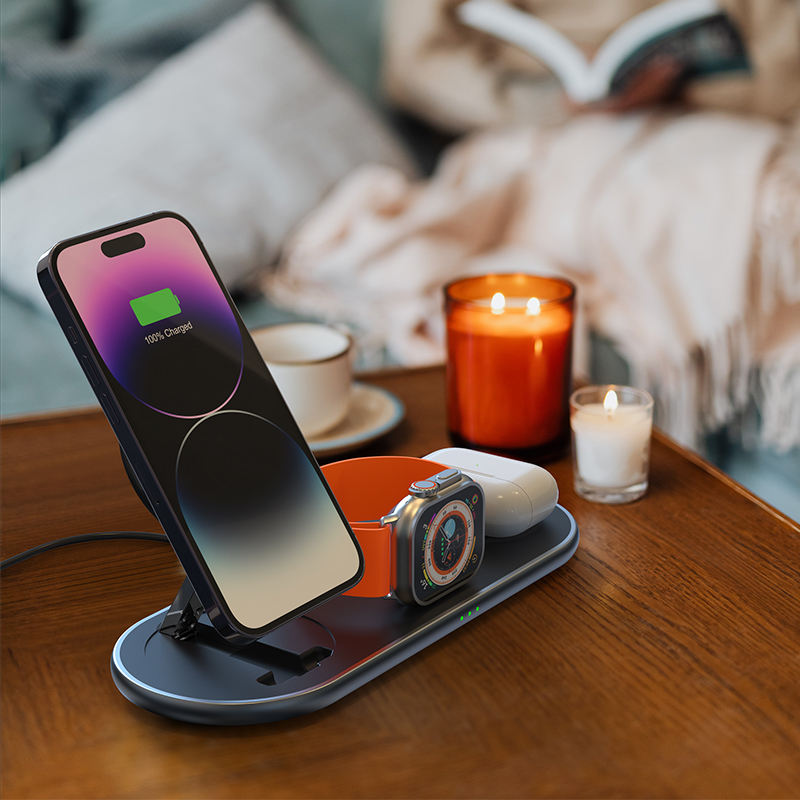 3-in-1 Foldable Magnetic Wireless Charger, Qi2 Fast Charging for iPhone, AirPods, Smartwatch eprolo