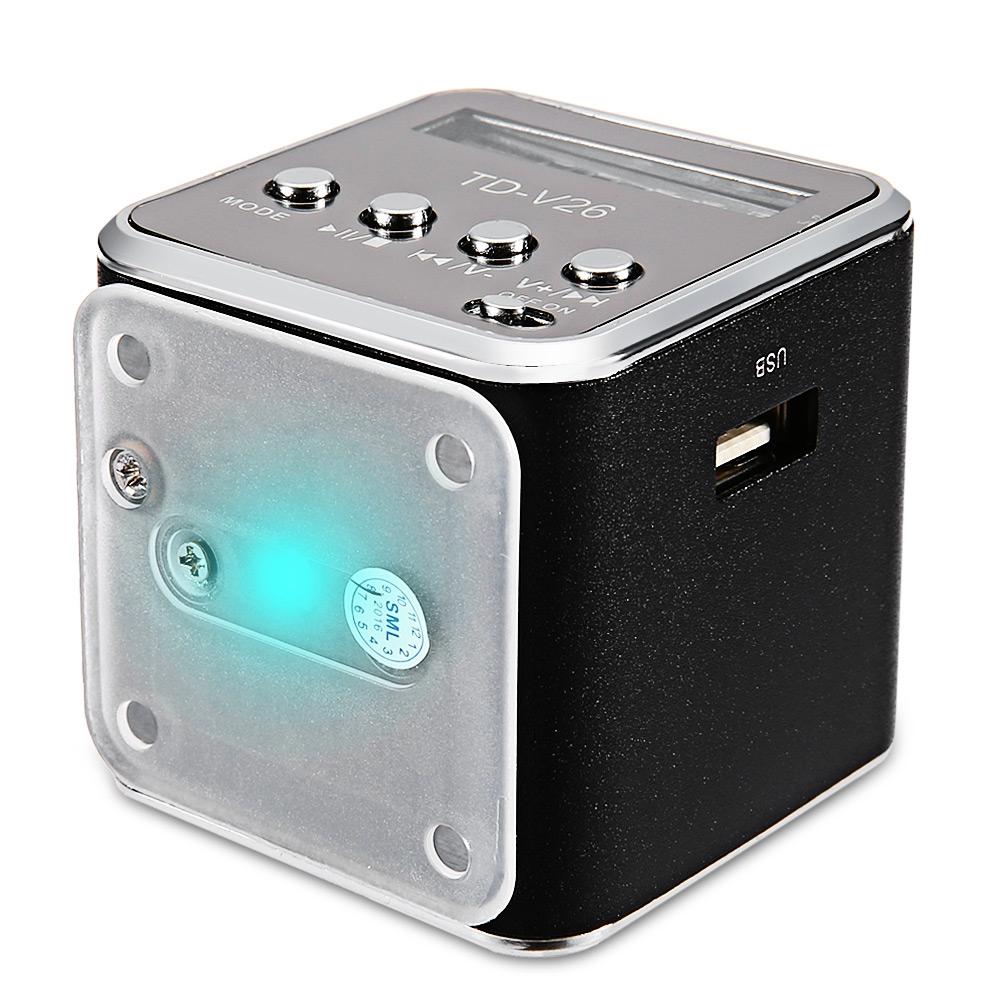 TD-V26 Mini FM Radio MP3 Digital Speaker USB TF AUX LCD Display Portable eprolo