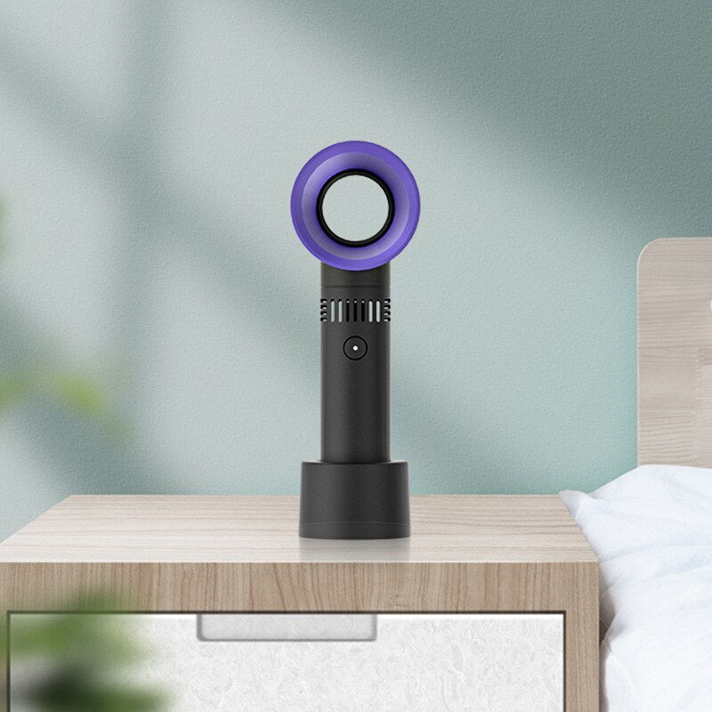 Portable Bladeless Fan USB Rechargeable - 3 Speed, Handheld & Desktop, 1200mAh Battery eprolo