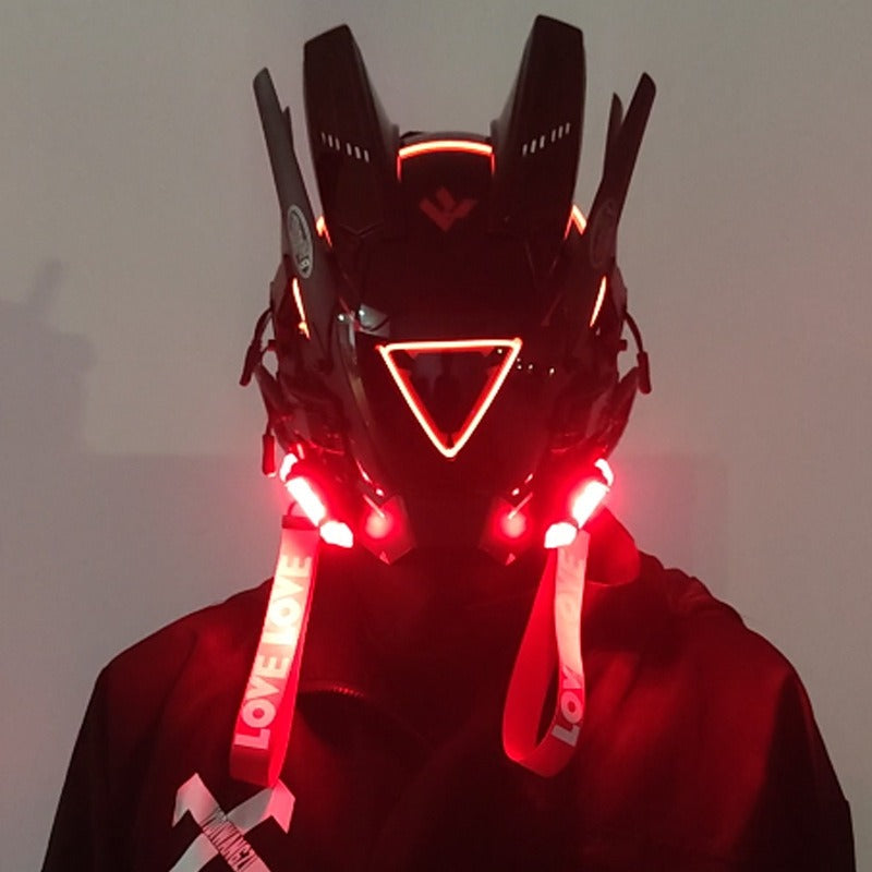 Cyberpunk LED Mask with Wings and Lights for Festivals, Cosplay, Holidays eprolo