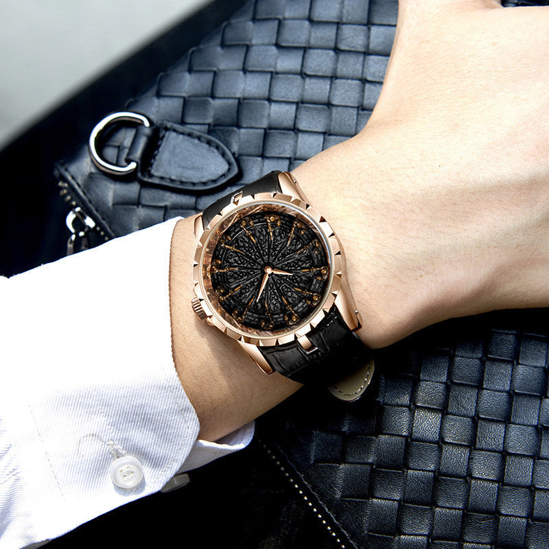Luxury Knights Round Table Quartz Watch Men's Leather Strap Waterproof eprolo