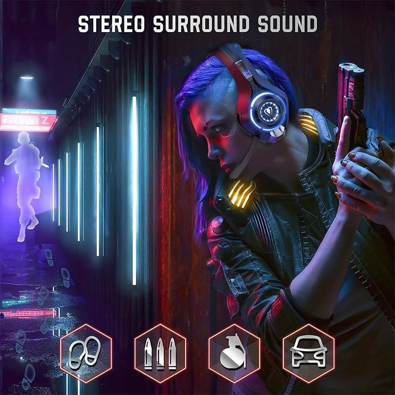 7.1 RGB Gaming Headset, Wired, Noise Cancelling, Stereo Surround Sound, USB eprolo
