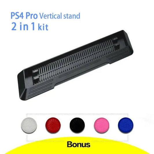 Vertical Stand for PS4 Pro with Non-Slip Base & 5 Controller Stick Covers eprolo