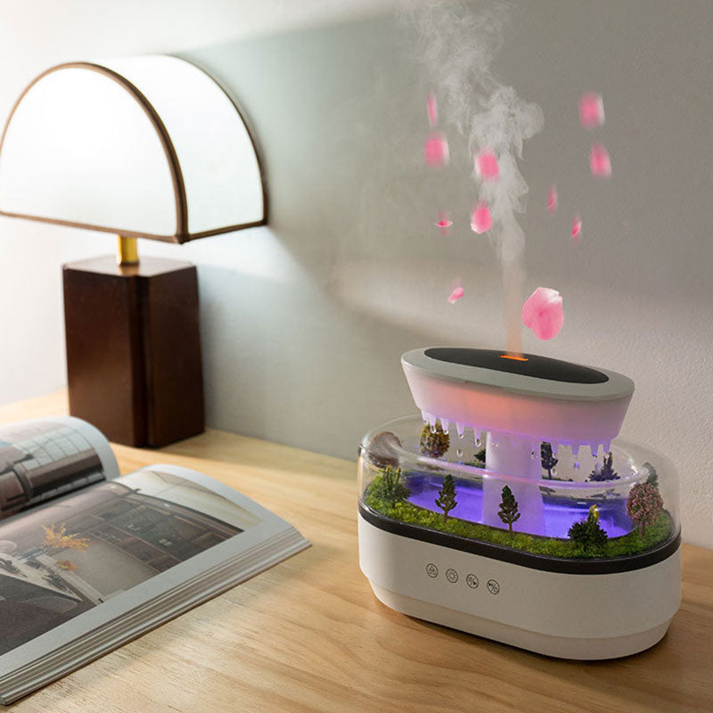 Raindrop Aroma Diffuser with Colorful Night Light, White Noise, and Essential Oil Humidifier eprolo