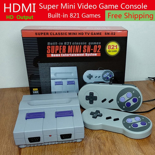 SN-02 Mini HD TV Game Console: 821 Classic 8Bit Retro Games HDMI eprolo