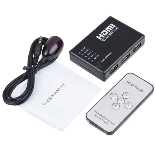 Mini 5-Port HDMI Switch Switcher 1080P with IR Remote for HDTV PS3 DVD eprolo