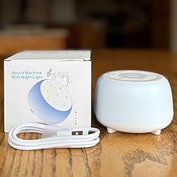 MBZ203 Baby Sleep Soother Speaker: 34 Sounds 7-Color Night Light Timer Portable eprolo