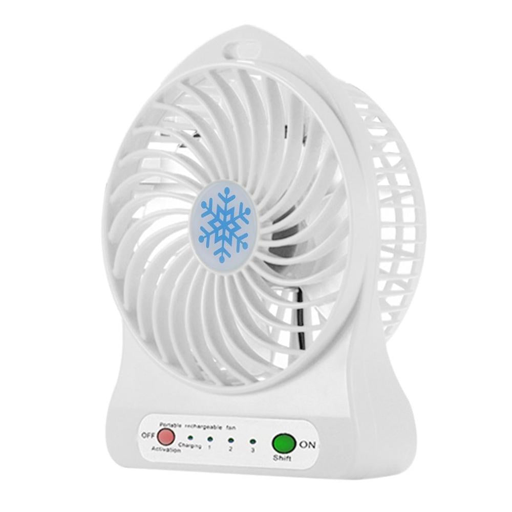 Mini Portable USB Rechargeable Fan - 4-inch 3 Speed Modes, LED Light, Desktop Cooler for Home, Office, Student eprolo