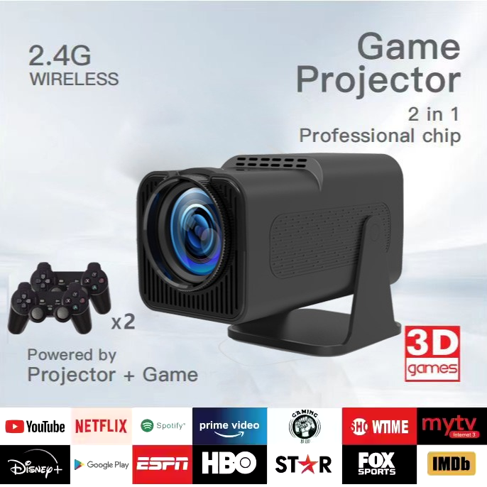 HY320 2-in-1 4K Game Projector & Console, 2.4G/5G WiFi, Android 11, 32GB ROM eprolo
