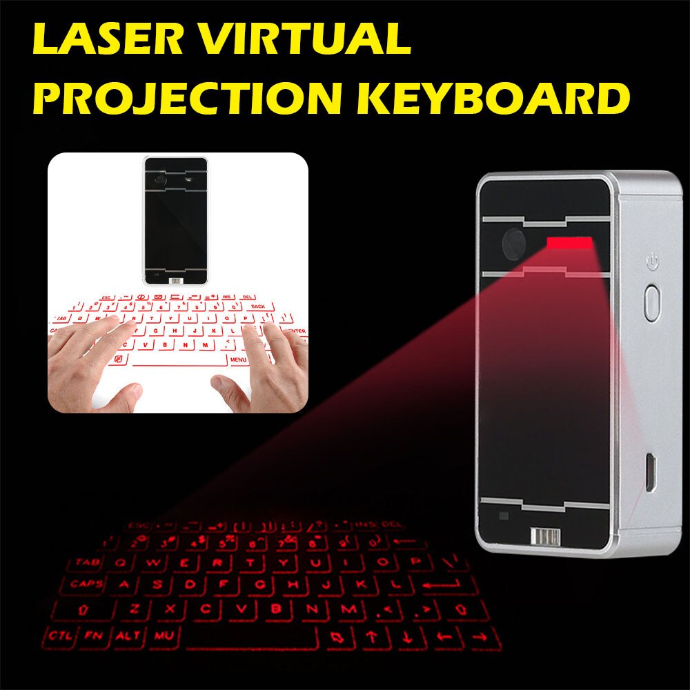 Travor Laser Projection Virtual Keyboard – Portable Bluetooth Keyboard for Smartphone, PC, Tablet, Laptop eprolo