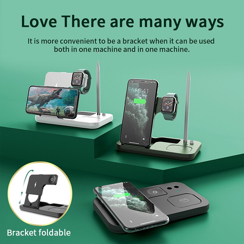 15W 4‑in‑1 Fast Wireless Charger Dock for iPhone Watch AirPods Pencil eprolo
