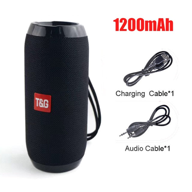 T&G YABA Bluetooth Speaker, 1200mAh Waterproof 3D Stereo FM TF USB AUX eprolo