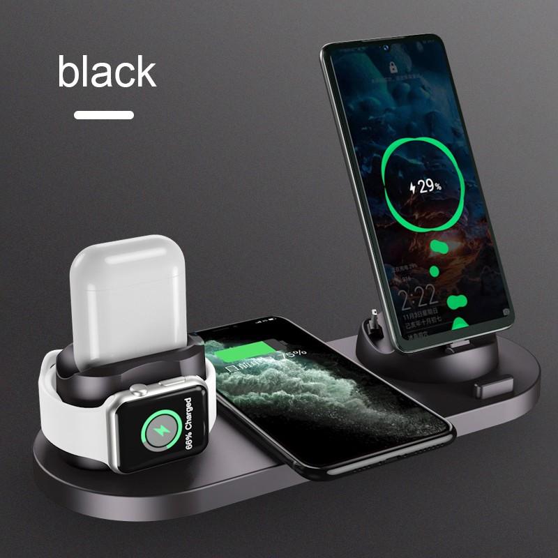 6-in-1 Wireless Charger Dock for iPhone/Android/Watch/AirPods, 10W Qi Fast Charging eprolo